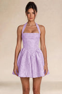 Celestina Jacquard Halter Corset Mini Dress