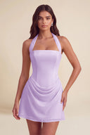 Thea Chiffon Halter Corset Mini Dress