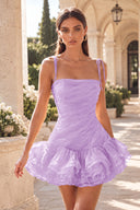 Marigold Multi-Tiered Ruffled Mini Party Dress