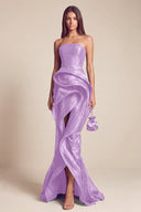 Celestia Mermaid Ruffle High Front Slit Maxi Dress