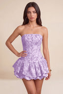 Seraphina Strapless Bubble Ruffle Corset Mini Dress