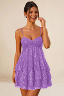 Seraphina Sequin Tiered Mini Homecoming Dress