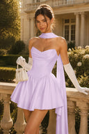 Ophelia Satin Strapless Corset Mini Dress