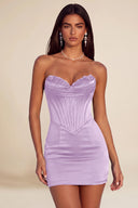 Athena Strapless Satin Corset Mini Dress