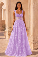 Aurora 3D Butterfly Lace Tulle Prom Dress