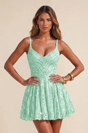 Piper Sequin A-line Mini Homecoming Dress