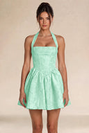 Celestina Jacquard Halter Corset Mini Dress