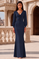 Liliana Chiffon Cowl Neck Puff Sleeve Bridesmaid Dress