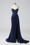 Rosalind Beaded Corset Mermaid Evening Gown