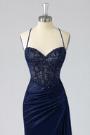 Rosalind Beaded Corset Mermaid Evening Gown