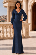 Liliana Chiffon Cowl Neck Puff Sleeve Bridesmaid Dress