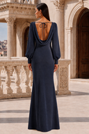 Liliana Chiffon Cowl Neck Puff Sleeve Bridesmaid Dress