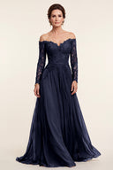 Seraphina Off-Shoulder Lace Evening Gown