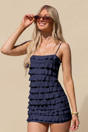 Elowen Ruffle Tiered Mini Slip Homecoming Dress
