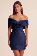 Cleopatra Off the Shoulder Sequin Mini Dress