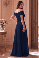 Elodie Mother of the Bride Off-Shoulder Beaded Chiffon Gown