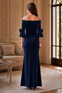 Graceful Off-Shoulder Velvet Mother-of-the-Bride Mermaid Gown