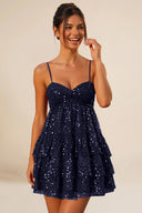 Seraphina Sequin Tiered Mini Homecoming Dress