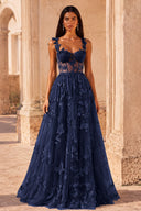 Aurora 3D Butterfly Lace Tulle Prom Dress