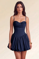 Aurora Beaded Puff Corset Mini Dress