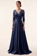Clara Lace Satin Mother of the Bride Dress
