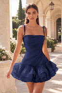 Marigold Multi-Tiered Ruffled Mini Party Dress