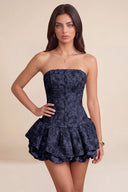 Seraphina Strapless Bubble Ruffle Corset Mini Dress