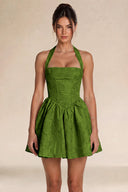 Celestina Jacquard Halter Corset Mini Dress
