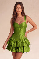 Celeste Tiered Ruffle Mini Homecoming Dress