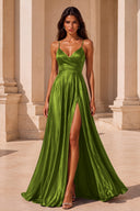 Clara Satin Spaghetti Strap Prom Dress