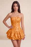 Seraphina Strapless Bubble Ruffle Corset Mini Dress