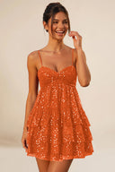 Seraphina Sequin Tiered Mini Homecoming Dress
