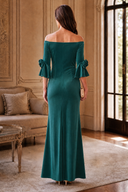 Graceful Off-Shoulder Velvet Mother-of-the-Bride Mermaid Gown