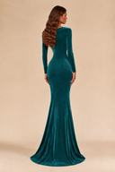 Charlotte V-Neck Ruched Velvet Bridesmaid Gown