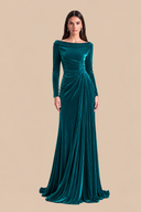 Marlowe Velvet Off-Shoulder Ruched Bridesmaid Dress