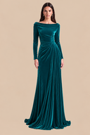 Marlowe Velvet Off-Shoulder Ruched Bridesmaid Dress