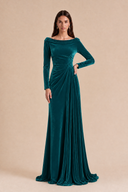 Marlowe Velvet Off-Shoulder Ruched Bridesmaid Dress