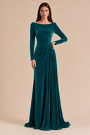 Marlowe Velvet Off-Shoulder Ruched Bridesmaid Dress