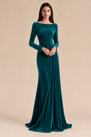 Marlowe Velvet Off-Shoulder Ruched Bridesmaid Dress