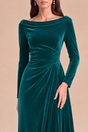 Marlowe Velvet Off-Shoulder Ruched Bridesmaid Dress