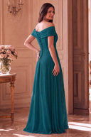 Elodie Mother of the Bride Off-Shoulder Beaded Chiffon Gown