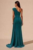 Amara Ruched One-Shoulder Velvet Bridesmaid Dress