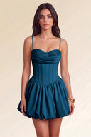 Aurora Beaded Puff Corset Mini Dress