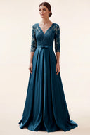 Clara Lace Satin Mother of the Bride Dress