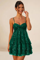 Seraphina Sequin Tiered Mini Homecoming Dress