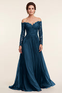 Seraphina Off-Shoulder Lace Evening Gown