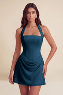 Thea Chiffon Halter Corset Mini Dress