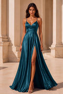 Clara Satin Spaghetti Strap Prom Dress