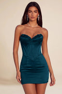 Athena Strapless Satin Corset Mini Dress