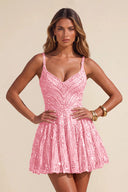 Piper Sequin A-line Mini Homecoming Dress